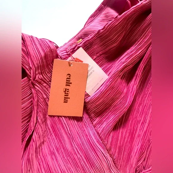 Cult Gaia Pink One-Shoulder Ruched Cocktail Dress - Picture 3 of 6